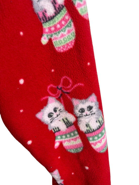 Nick & Nora Robe M/L Red Kittens in Mittens Cats Fleece Holiday Christmas - Picture 4 of 8
